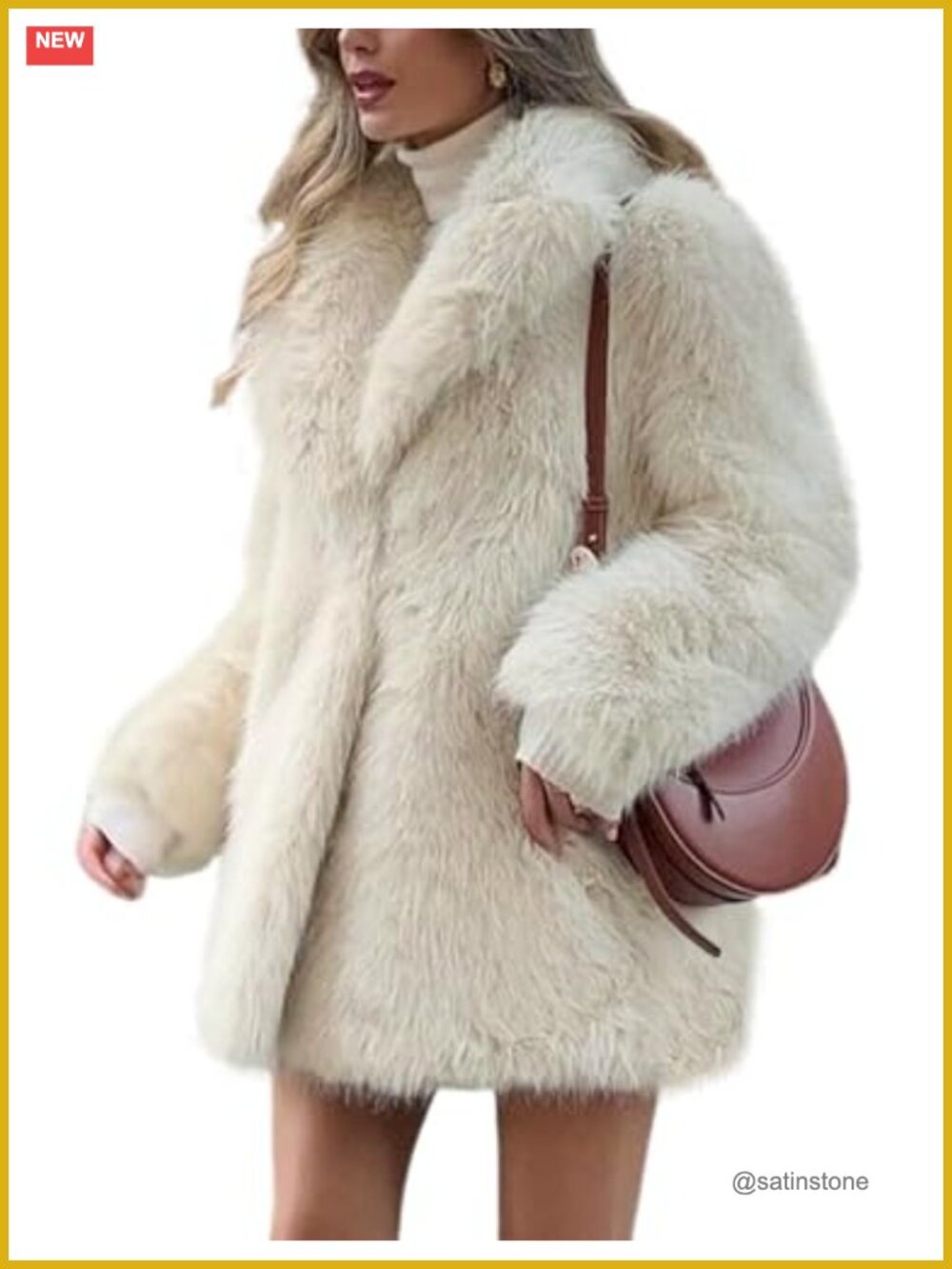Womens Faux Fur Coat Long Fluffy Furry Jacket Winter Outerwear